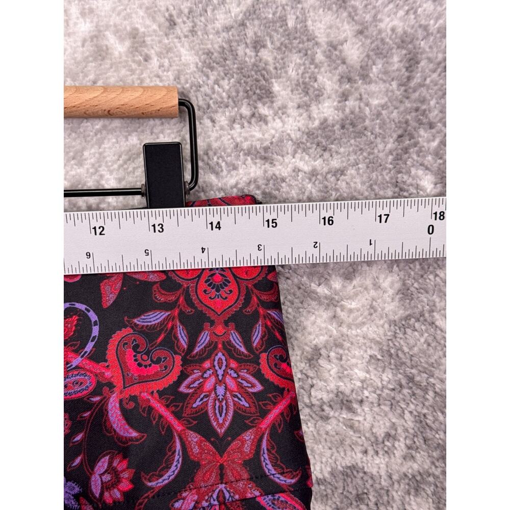 I.AM.GIA Pleated Mini Skirt Small Womens Fun Paisley Print Scuba Stretch - Picture 3 of 7